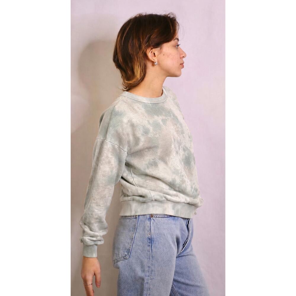 Jungmaven Crux Crop Sweatshirt Tie Dye Pastel Cropped Crewneck XS Hemp Cotton